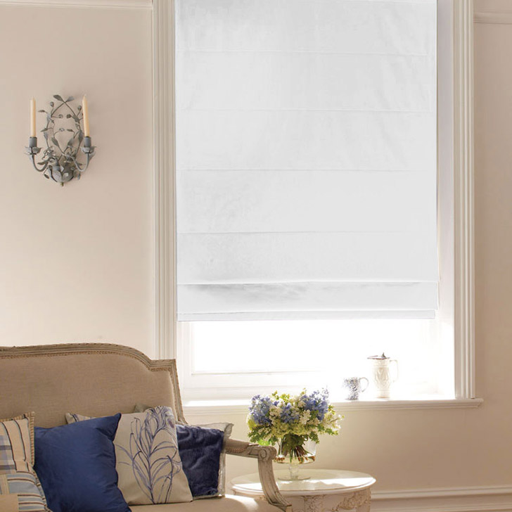 Netted Snow Roman Window Blinds UK
