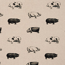 Clarke & Clarke Pigs Noir