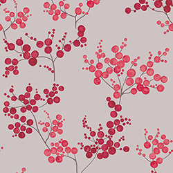 Tissu Fancy Garden Grappes Rouge