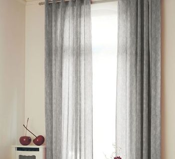 Voile Optik Faux Uni Vague Gris