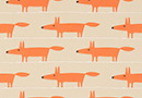 Scion Mr Fox Applique Tangerine/Linen