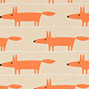 Scion Mr Fox Applique Tangerine/Linen