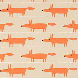 Scion Mr Fox Applique Tangerine/Linen