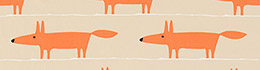 Scion Mr Fox Applique Tangerine/Linen