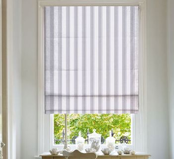 Tissu Pearl Bay Fine Rayure Gris Blanc